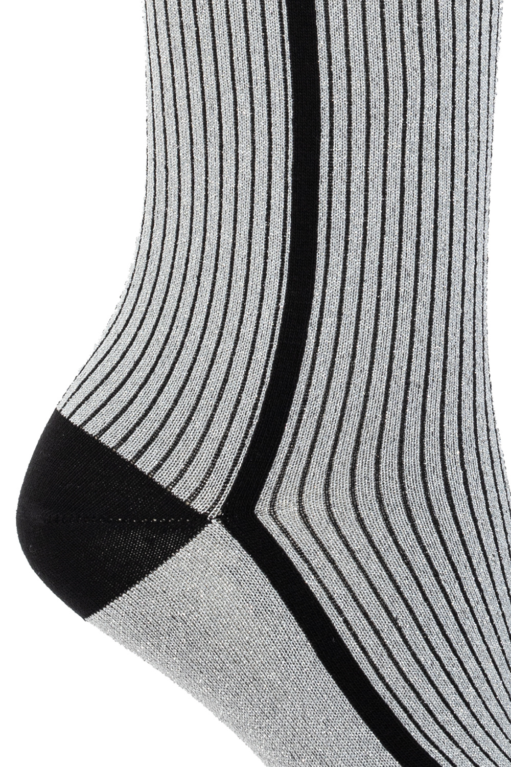 GANNI ルレックス糸ソックス A64105896 262 Ebony Melange Grey Chunky Cotton Socks | GANNI US